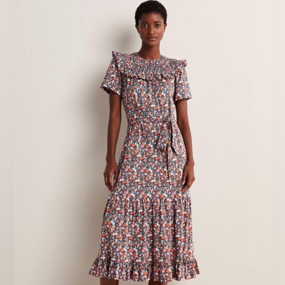 Boden Floral Midi Dress - Multicolor